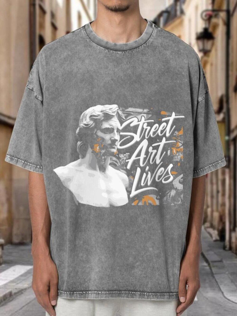 Street Art Lives Classical Bust Graffiti Streetwear T-shirt Q8XITNUJC302